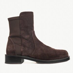 Stuart Weitzman 5050 Bold Hickory Sport Suede & Stretch Gabardine Booties